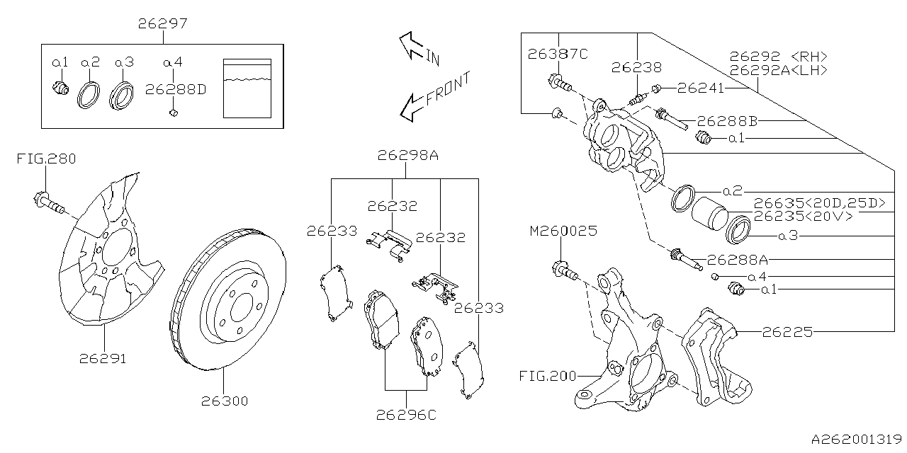 Diagram FRONT BRAKE for your 2001 Subaru STI   