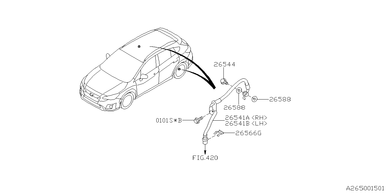 Diagram BRAKE PIPING for your 2000 Subaru WRX   