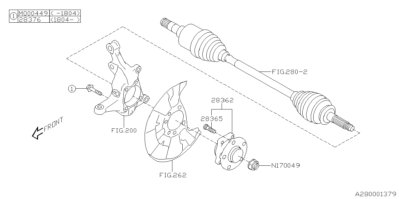 Diagram FRONT AXLE for your Subaru Crosstrek  