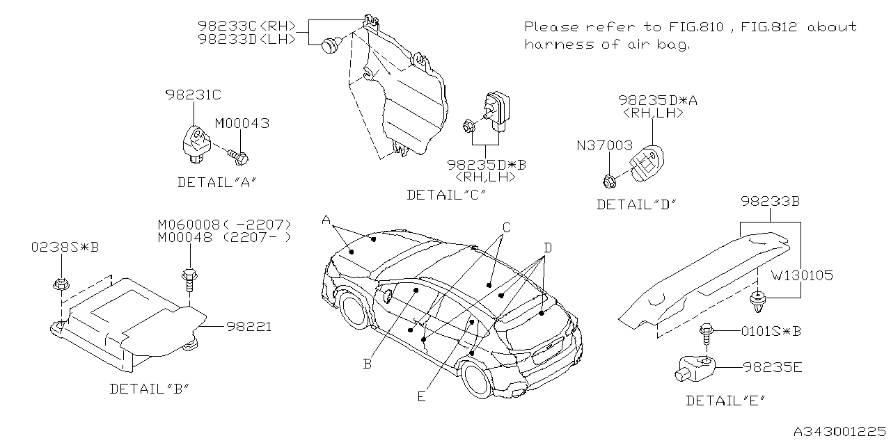 Diagram AIR BAG for your 2022 Subaru Outback   