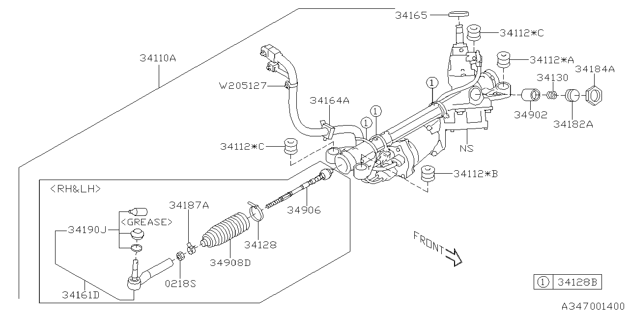 Diagram POWER STEERING GEAR BOX for your 2024 Subaru BRZ   