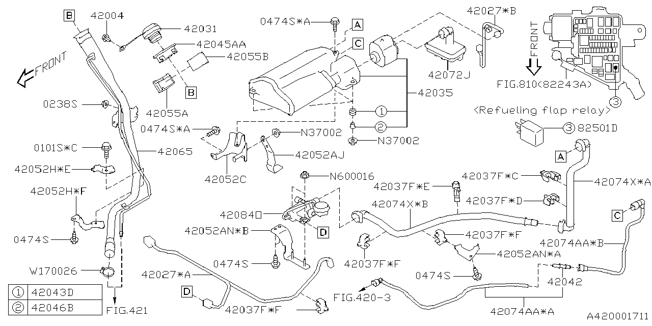 Diagram FUEL PIPING for your 2023 Subaru Crosstrek   