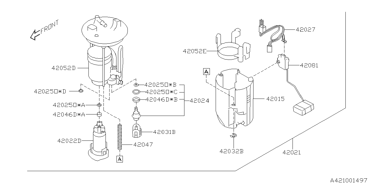 Diagram FUEL TANK for your 2009 Subaru Tribeca  Base 