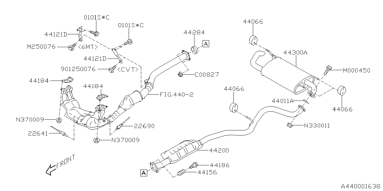 Diagram EXHAUST for your Subaru Crosstrek  