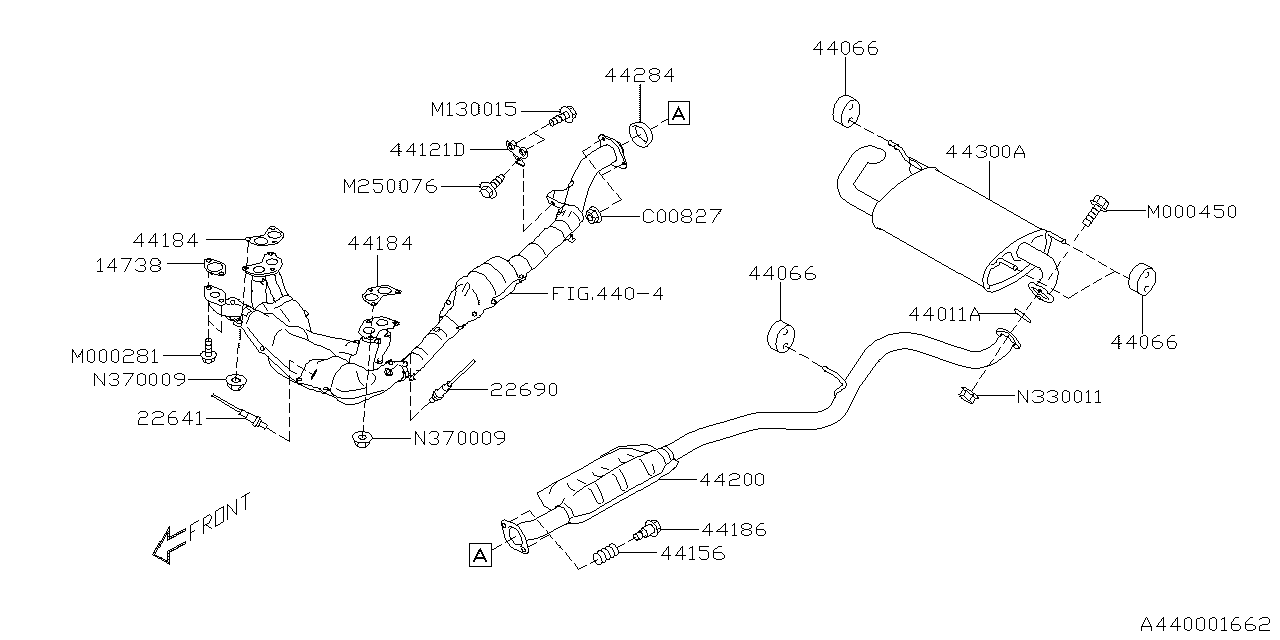 Diagram EXHAUST for your 2015 Subaru Impreza  Sedan 