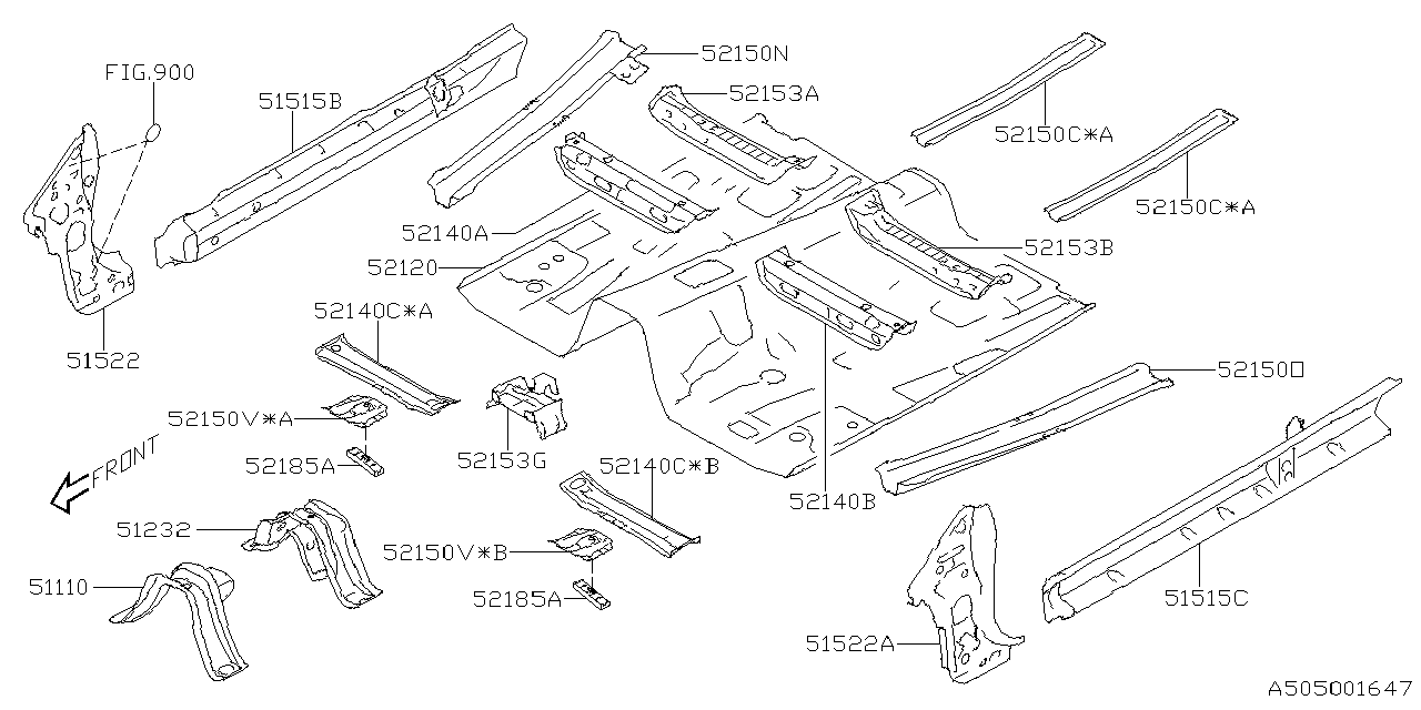 Diagram BODY PANEL for your 2021 Subaru Crosstrek 2.0L CVT  