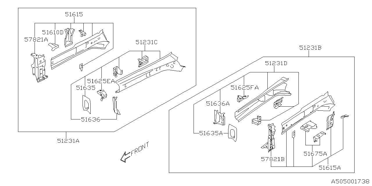 Diagram BODY PANEL for your 2022 Subaru STI   