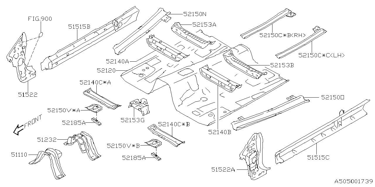 Diagram BODY PANEL for your 2022 Subaru Ascent   