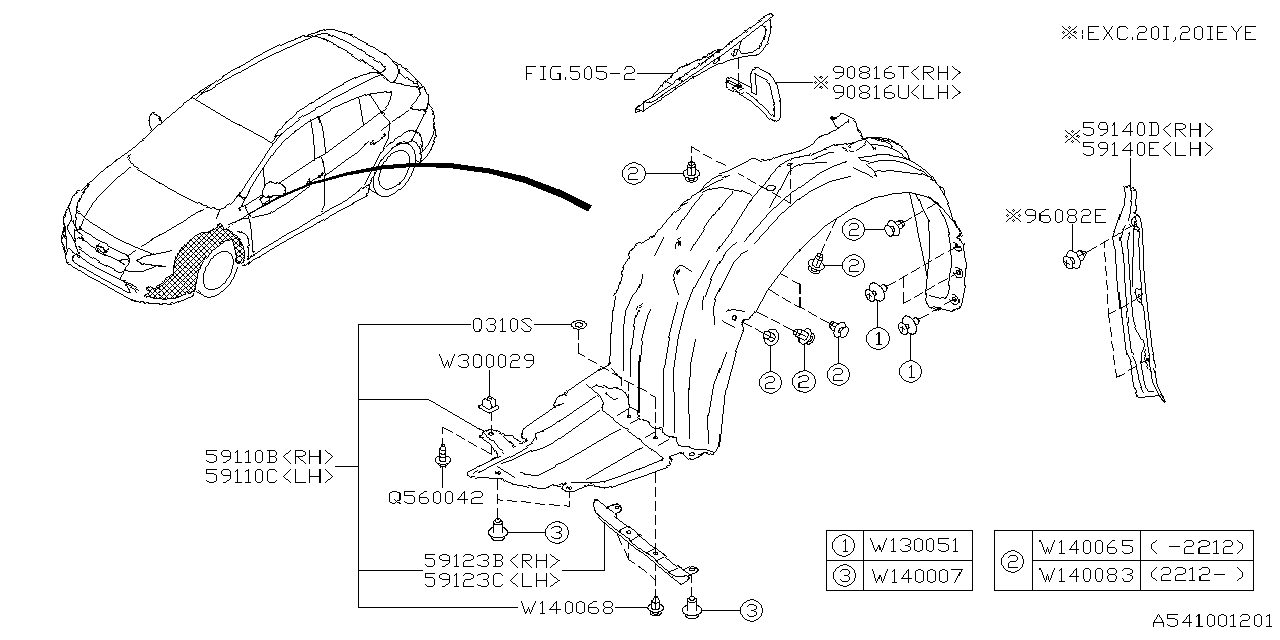 Diagram MUDGUARD for your 2019 Subaru Crosstrek   