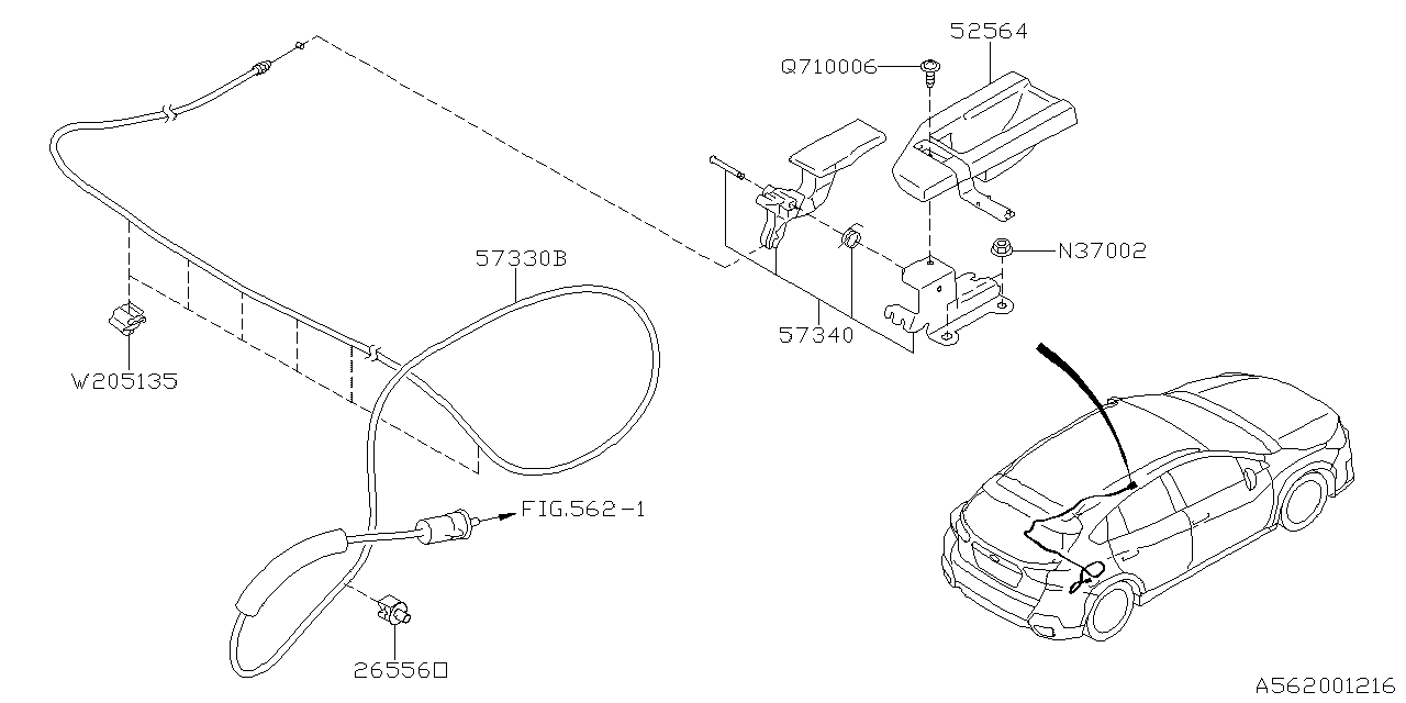 Diagram TRUNK & FUEL PARTS for your 2024 Subaru Outback   