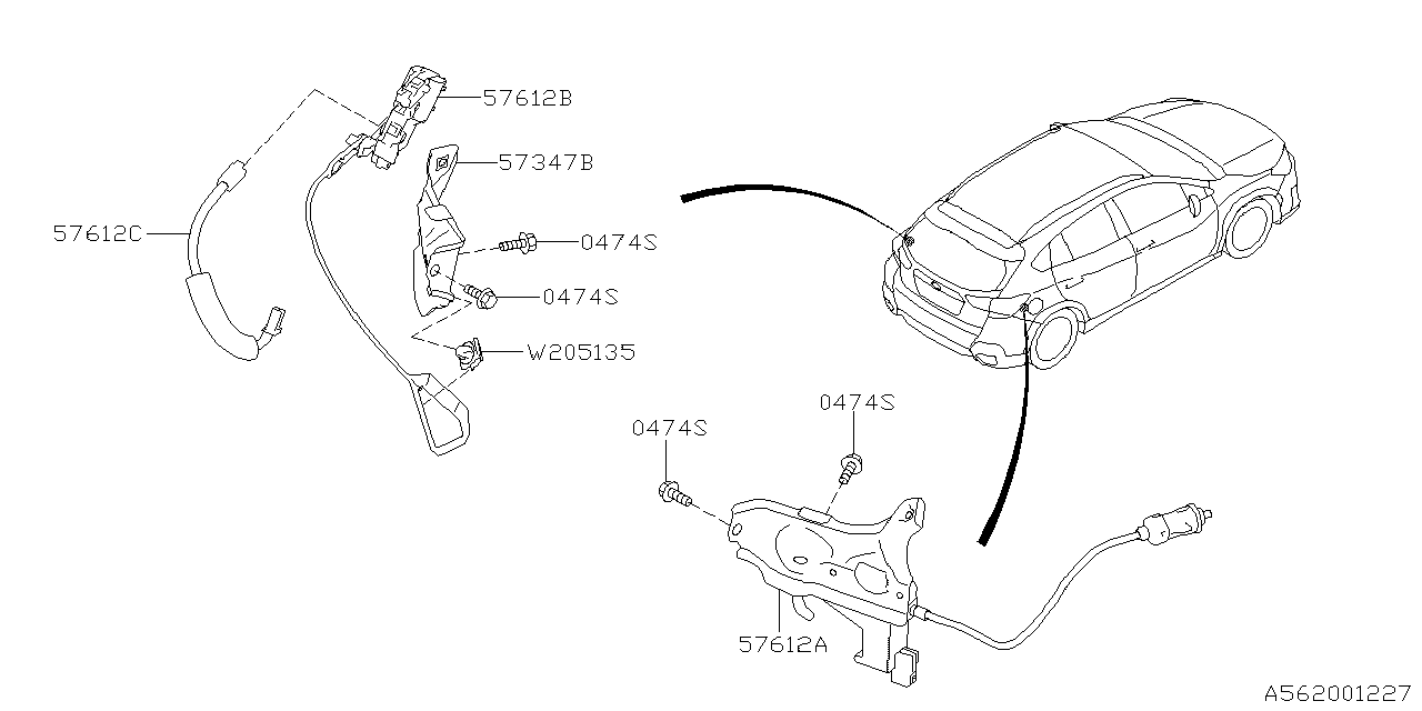 Diagram TRUNK & FUEL PARTS for your 2017 Subaru WRX   