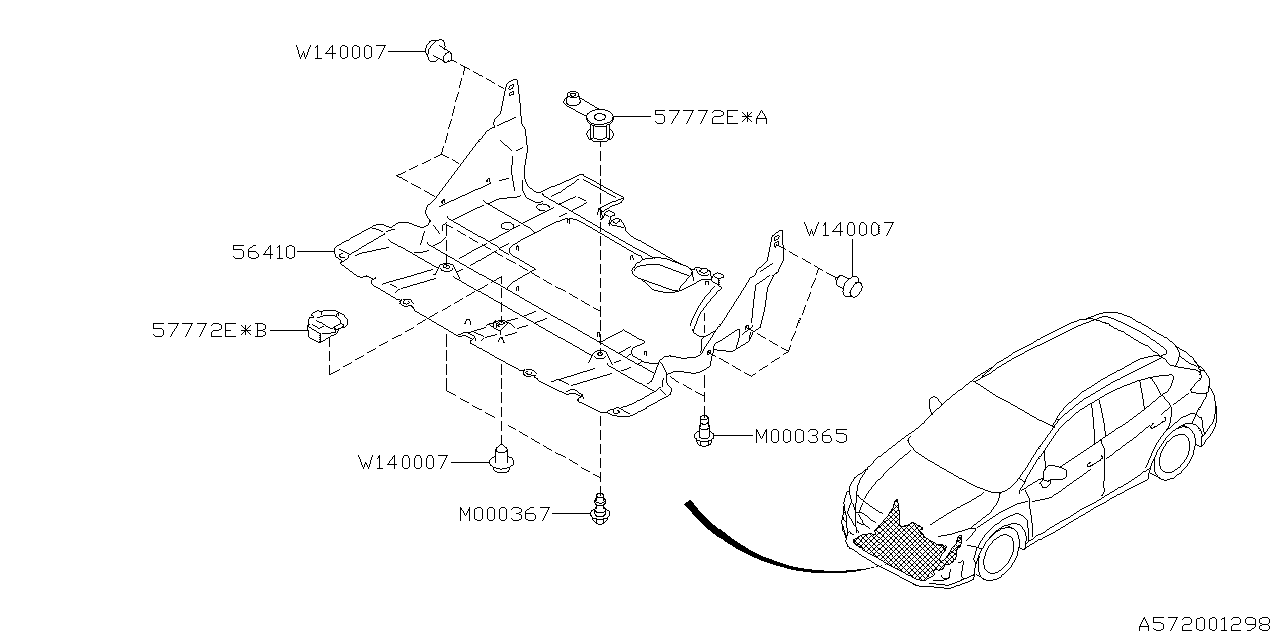 Diagram UNDER COVER & EXHAUST COVER for your 2012 Subaru STI   