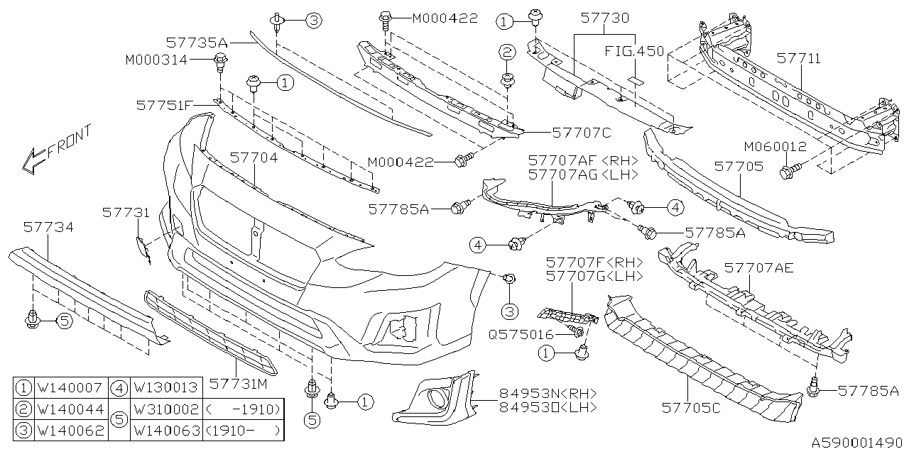 Diagram FRONT BUMPER for your Subaru Crosstrek  