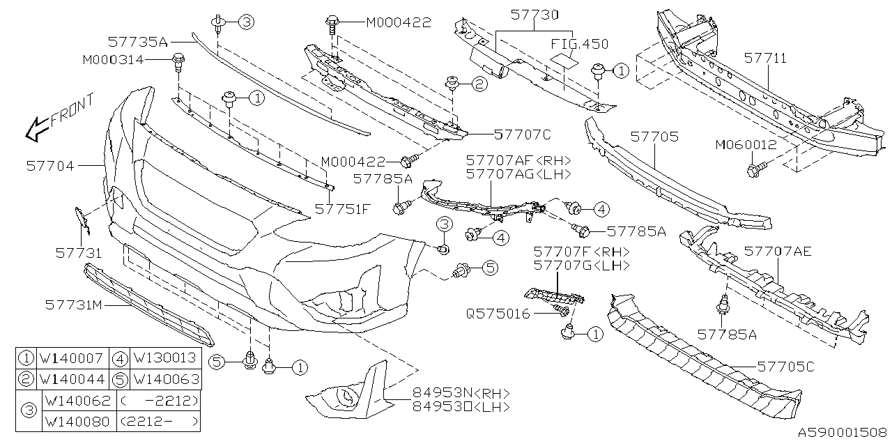 Diagram FRONT BUMPER for your 2023 Subaru Crosstrek   