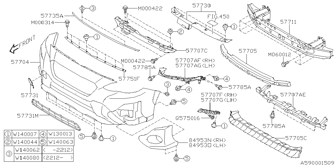 Diagram FRONT BUMPER for your 2019 Subaru Impreza  Sedan 