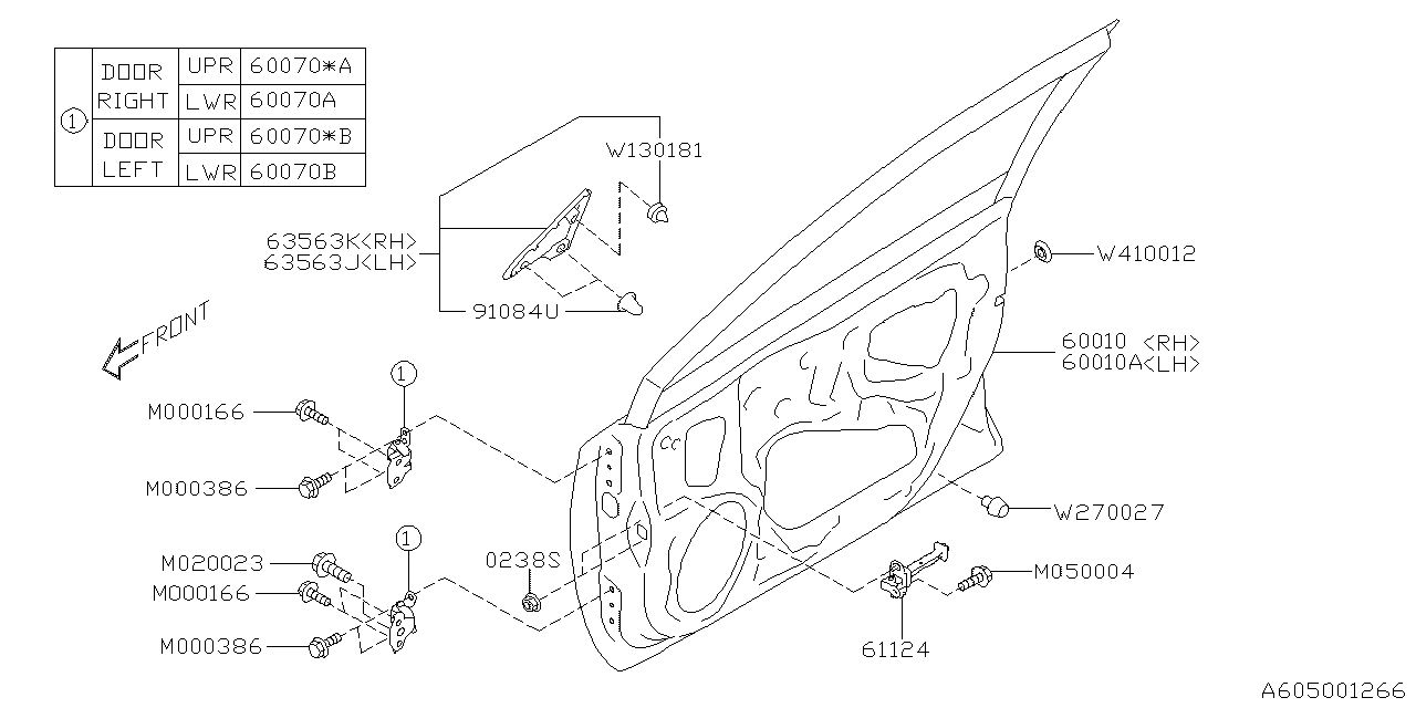 Diagram FRONT DOOR PANEL & REAR(SLIDE)DOOR PANEL for your 2007 Subaru Outback   