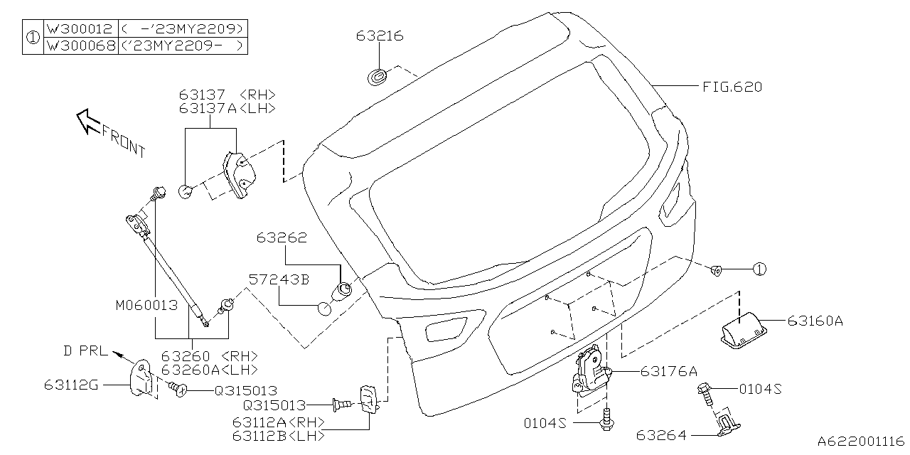 Diagram BACK DOOR PARTS for your Subaru Impreza  EYESIGHT SEDAN