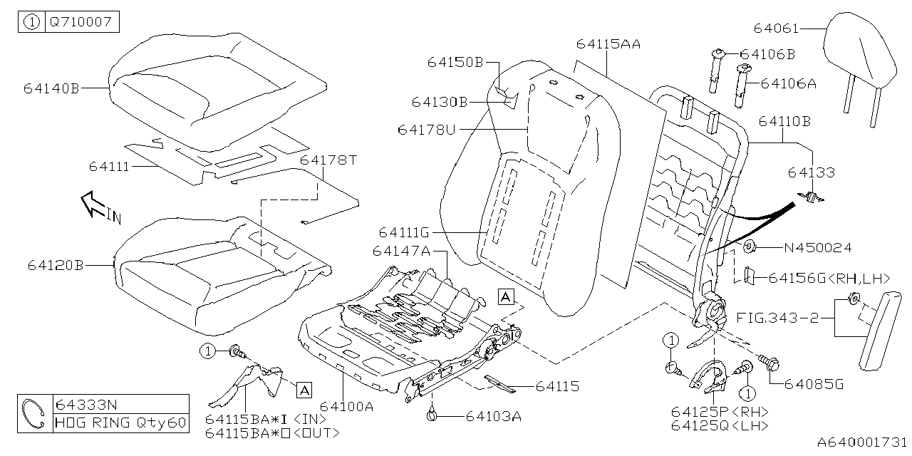 Diagram FRONT SEAT for your 1995 Subaru Impreza   