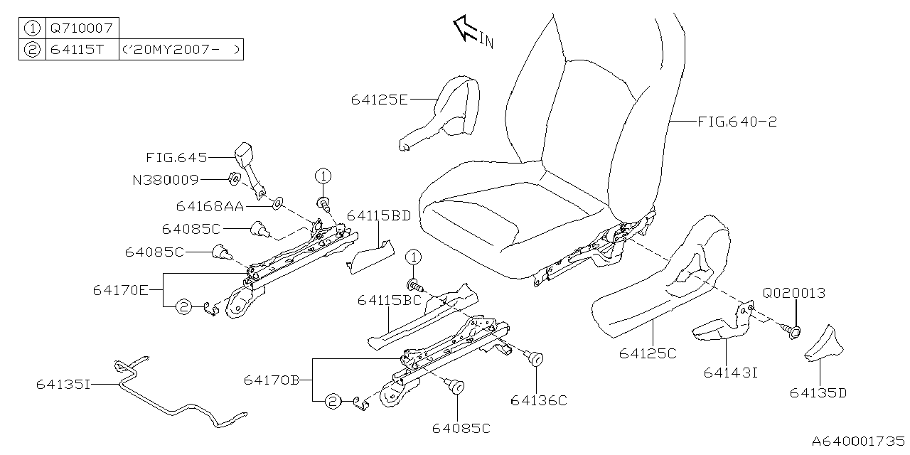 Diagram FRONT SEAT for your 2023 Subaru Crosstrek 2.5L CVT Sport w/EyeSight 