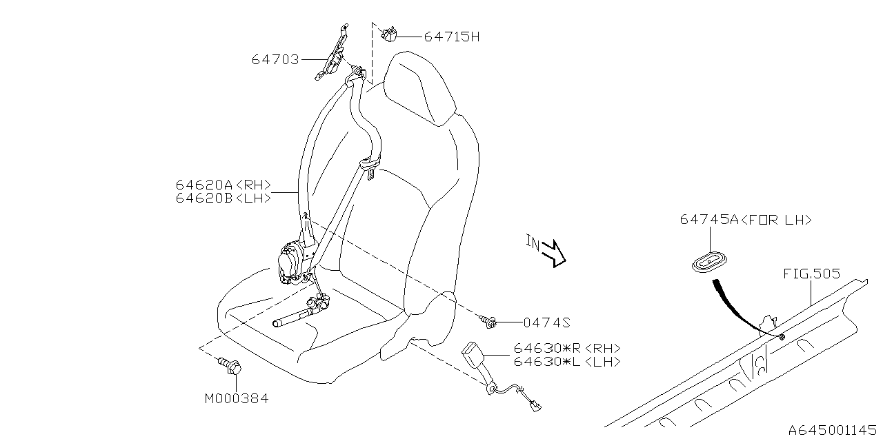 Full size assembly image of FRONT SEAT BELT (1/1)