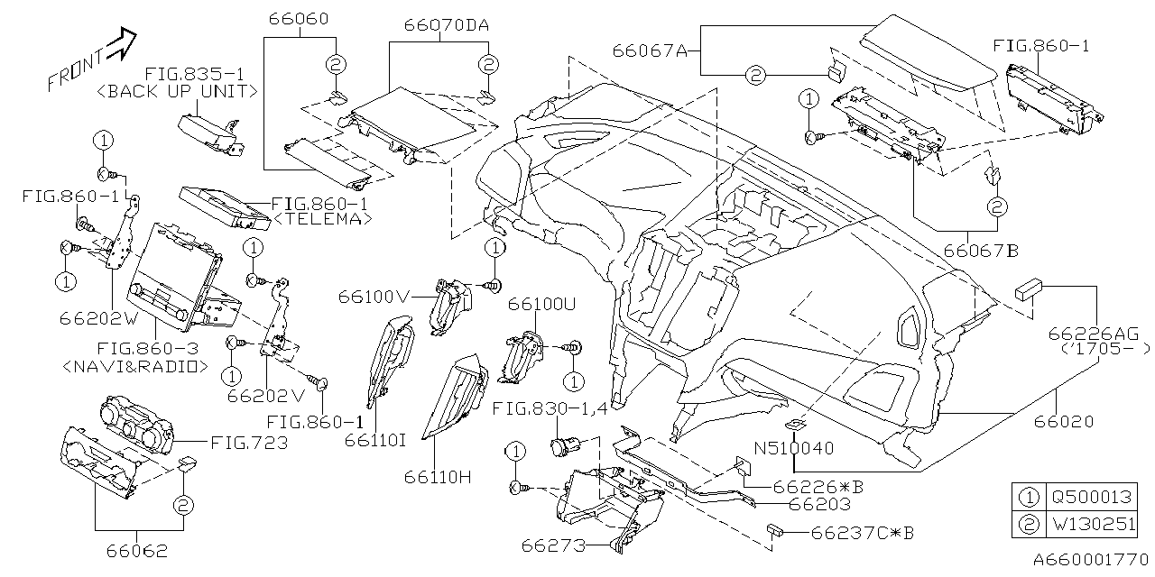 Diagram INSTRUMENT PANEL for your 2021 Subaru Legacy   