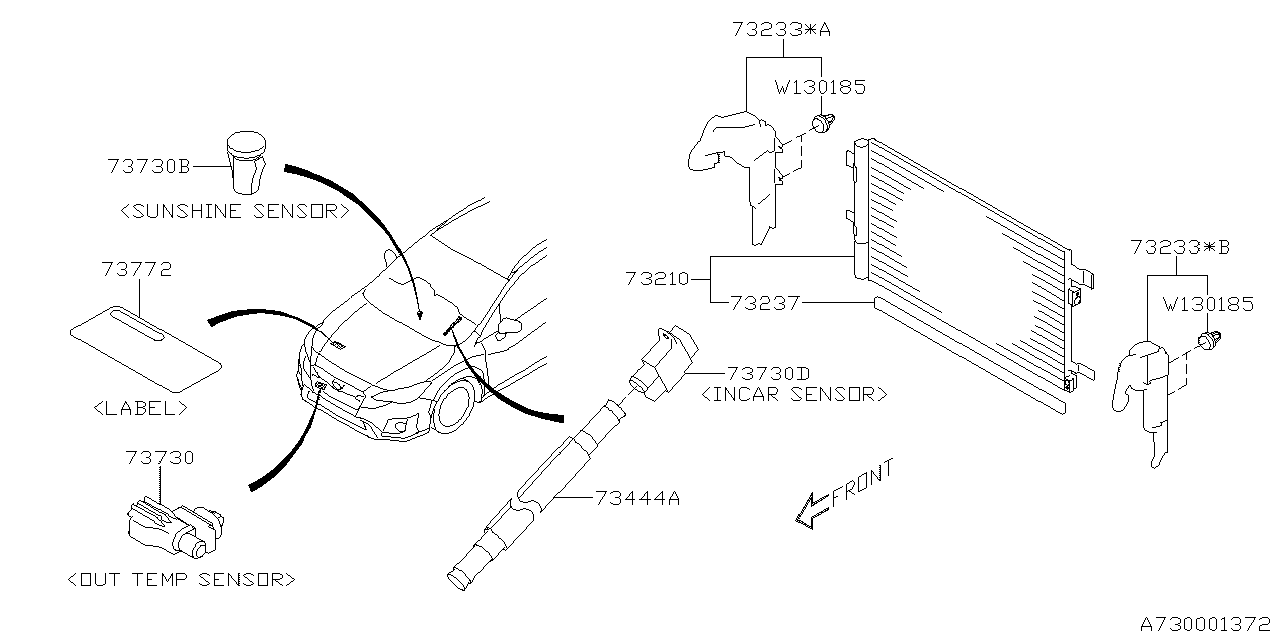 Diagram AIR CONDITIONER SYSTEM for your 2013 Subaru STI   