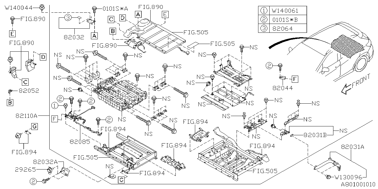 Diagram MAIN BATTERY PARTS for your 2023 Subaru Crosstrek   