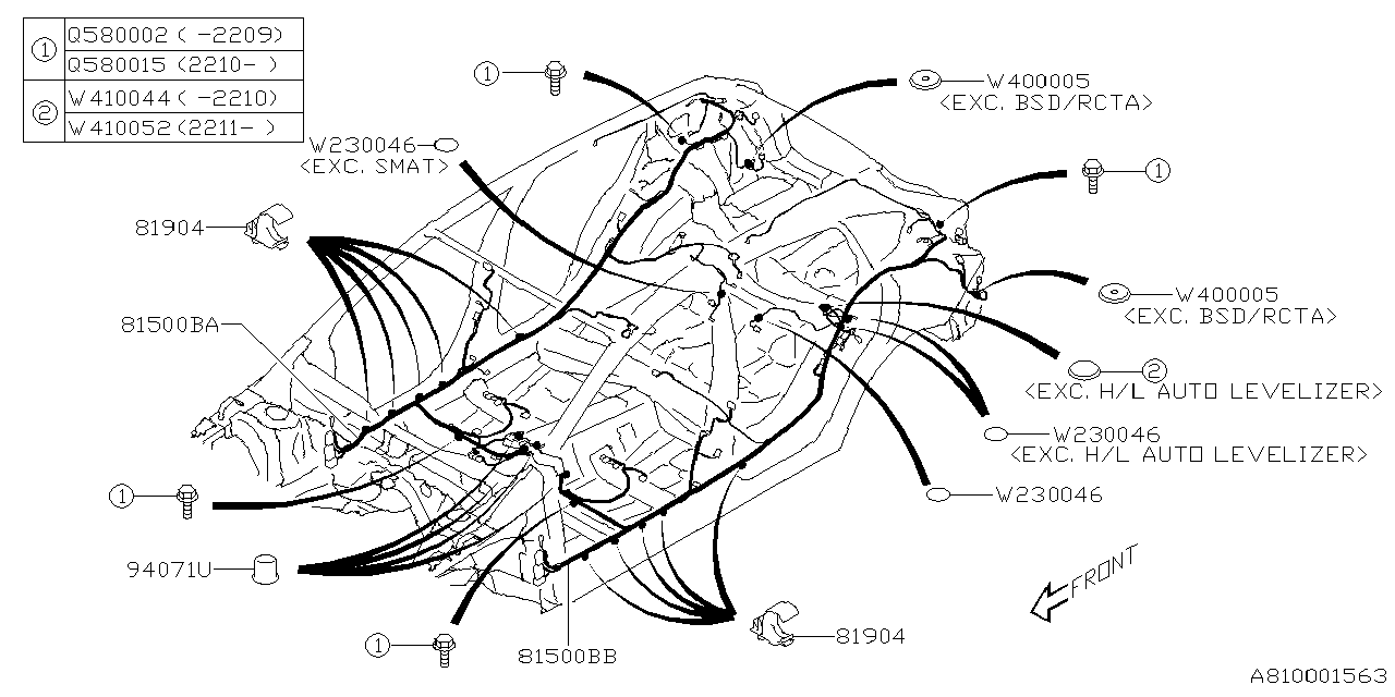 Diagram WIRING HARNESS (MAIN) for your 2014 Subaru Impreza 2.0L CVT Premium Wagon 