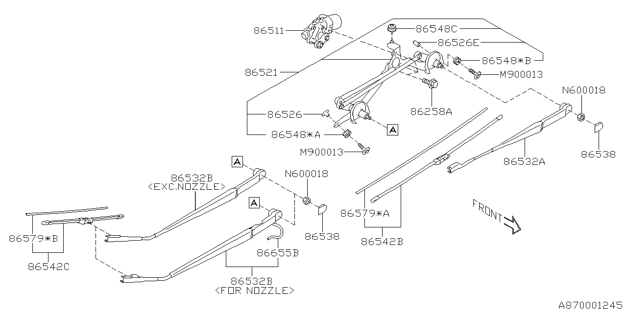 Diagram WIPER (WINDSHILDE) for your 2018 Subaru Crosstrek  Base 