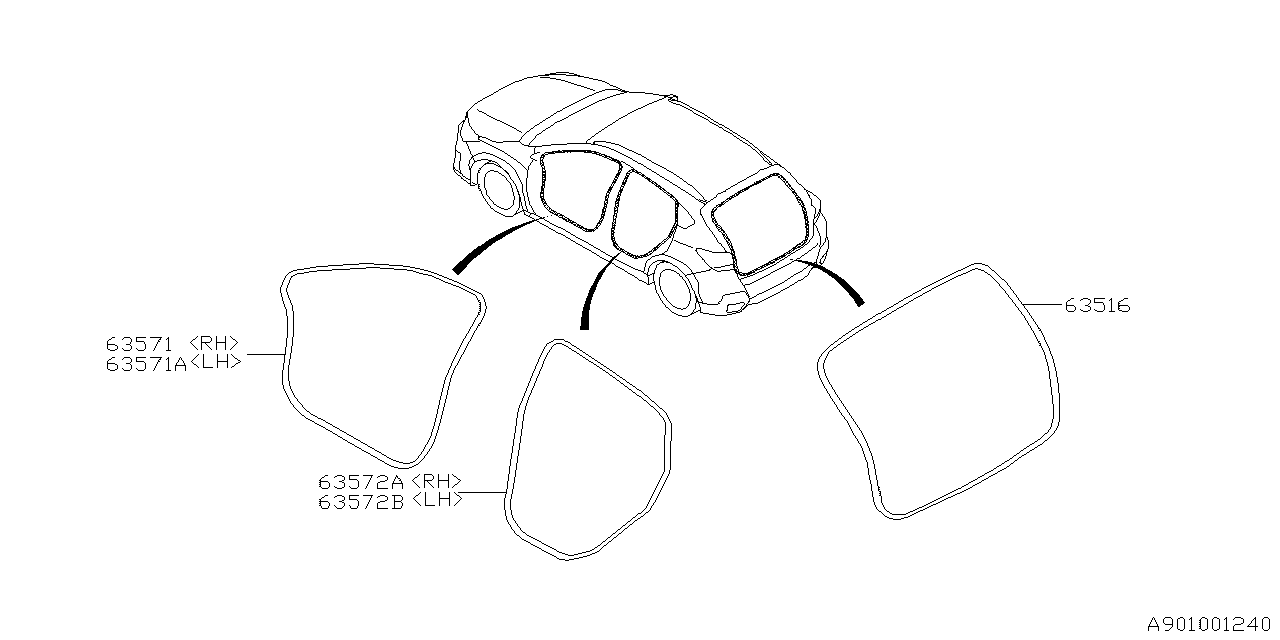 Diagram WEATHER STRIP for your 2016 Subaru STI   