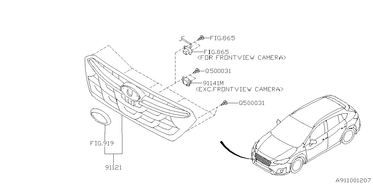 Diagram FRONT GRILLE for your 2017 Subaru Legacy  R Limited Sedan 