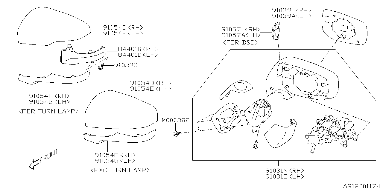 Diagram REAR VIEW MIRROR for your 1994 Subaru Impreza   