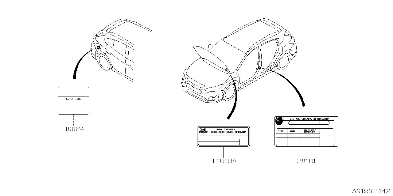 Diagram LABEL (CAUTION) for your 2016 Subaru BRZ 2.0L 6MT HIGH 