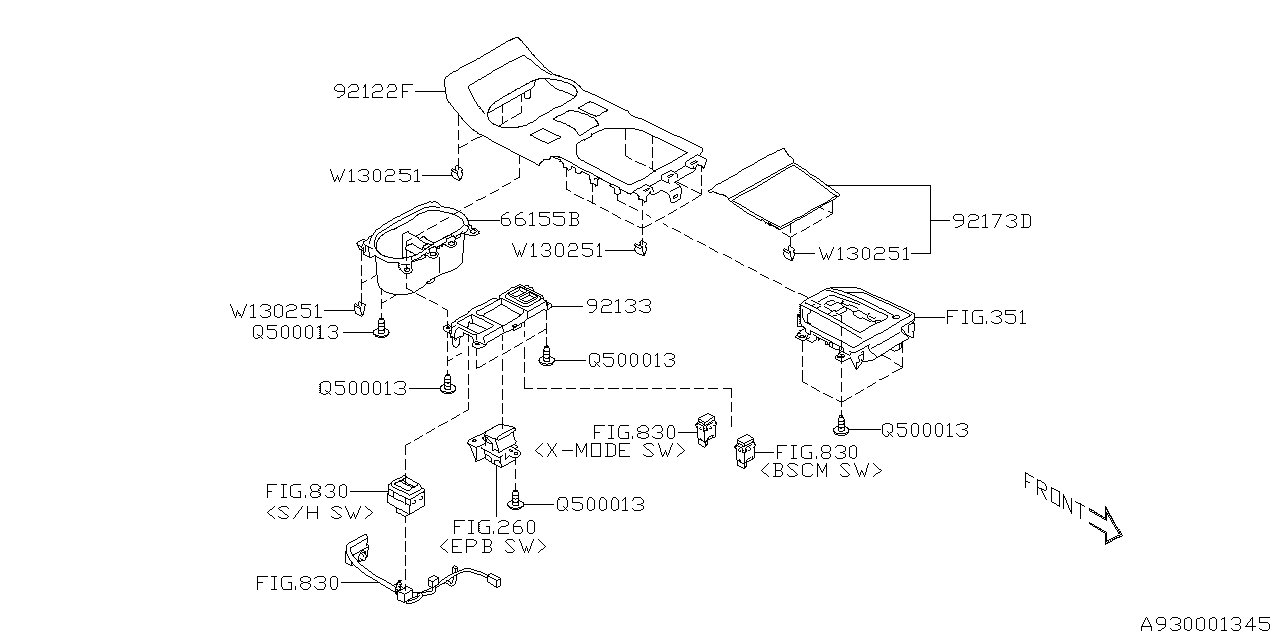 Diagram CONSOLE BOX for your 2006 Subaru Impreza   