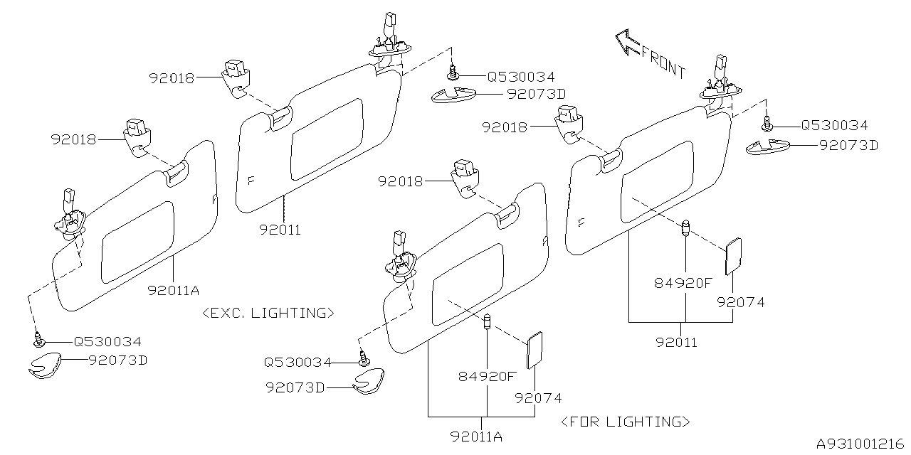 Diagram ROOM INNER PARTS for your 2009 Subaru Impreza  GT Sedan 