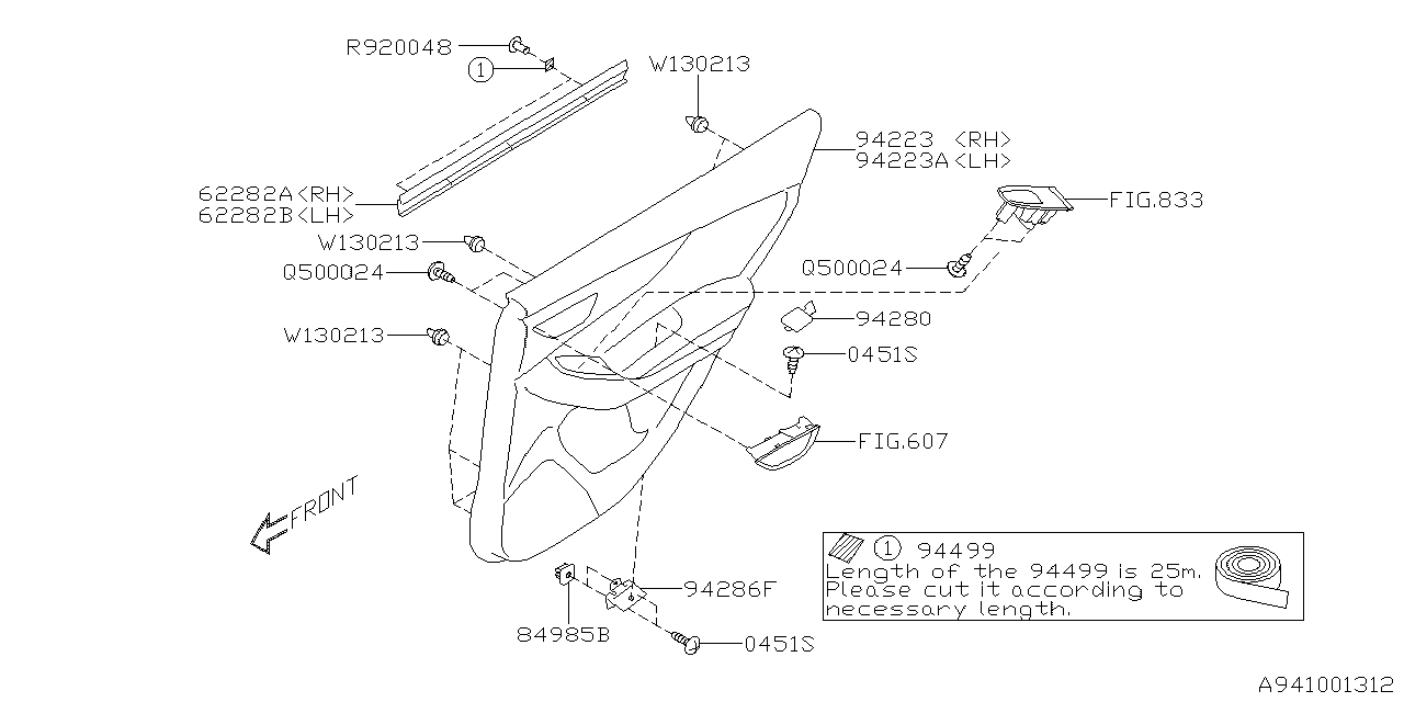 Diagram DOOR TRIM for your 2007 Subaru Legacy   