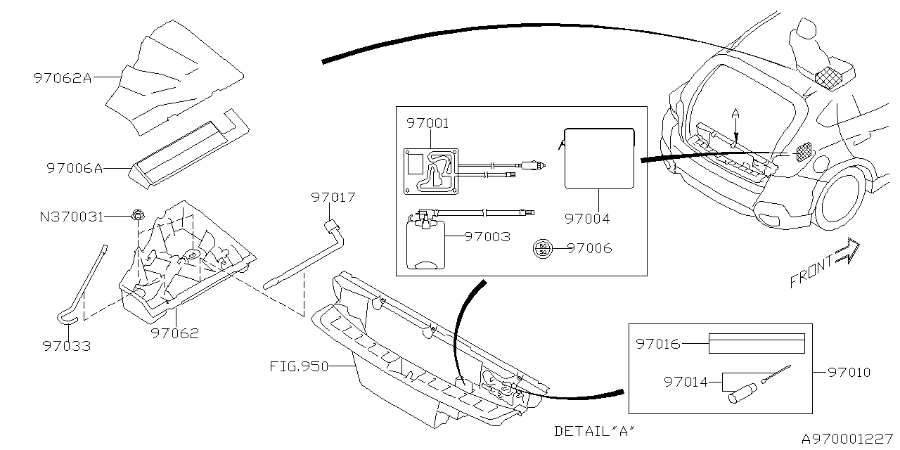 Diagram TOOL KIT & JACK for your Volkswagen