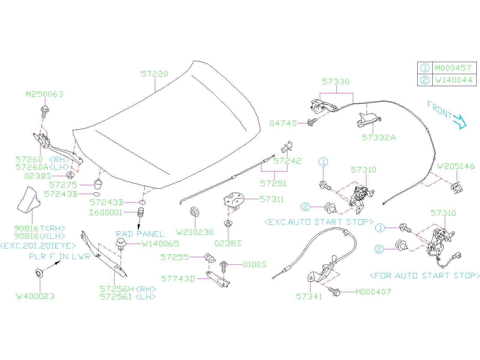 Subaru DL/GL/GL10/RS/RX Hood Latch Striker Plate (Front). Hood Latch