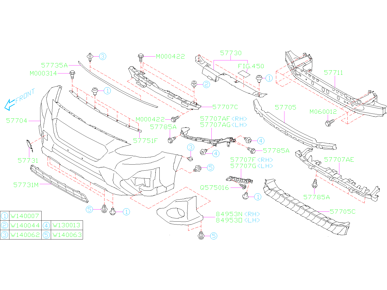 2021 Subaru Crosstrek Bumper Cover (Front) - 57704FL030 - Genuine ...