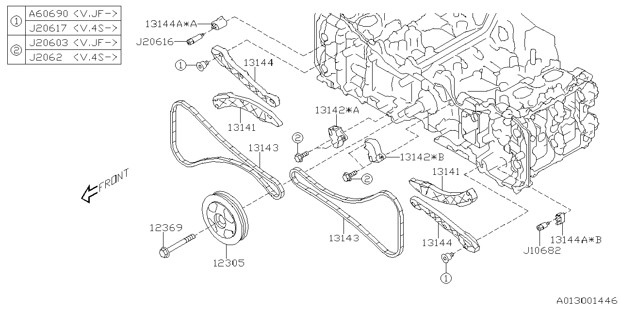 Diagram CAMSHAFT & TIMING BELT for your 2001 Subaru STI   