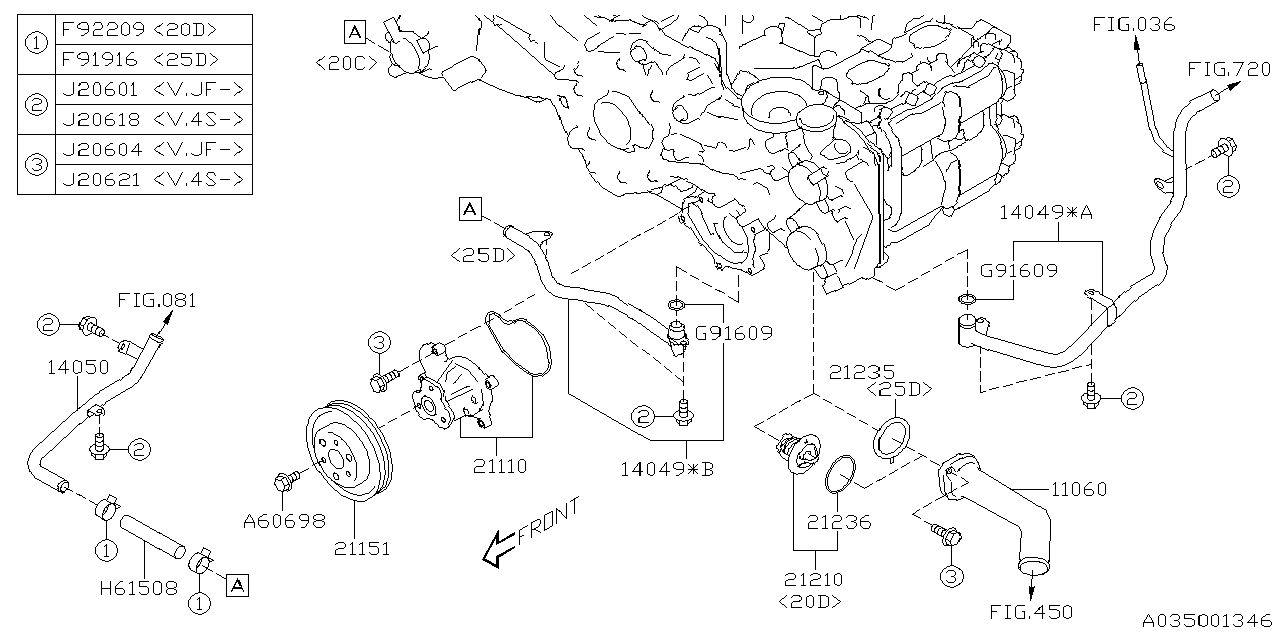 Diagram WATER PUMP for your 2017 Subaru Crosstrek  Limited 