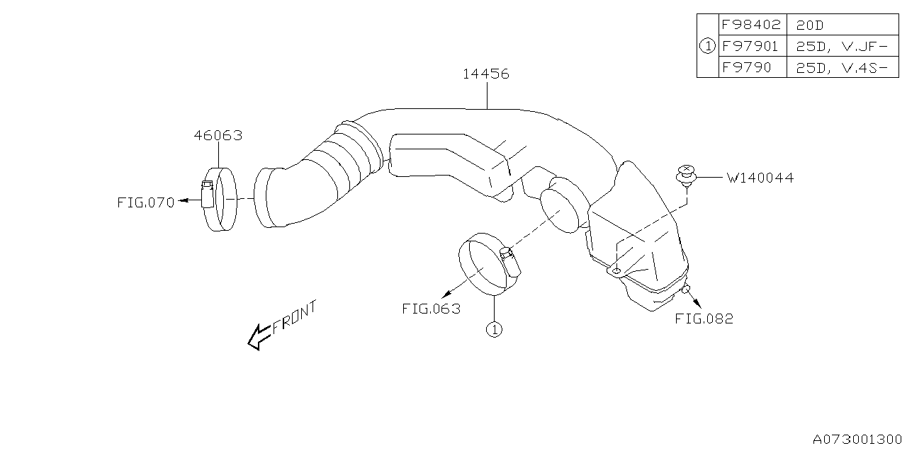 Diagram AIR DUCT for your 2006 Subaru Legacy 2.5L TURBO 5MT GT LIMITED-I(OBK:XT) WAGON 