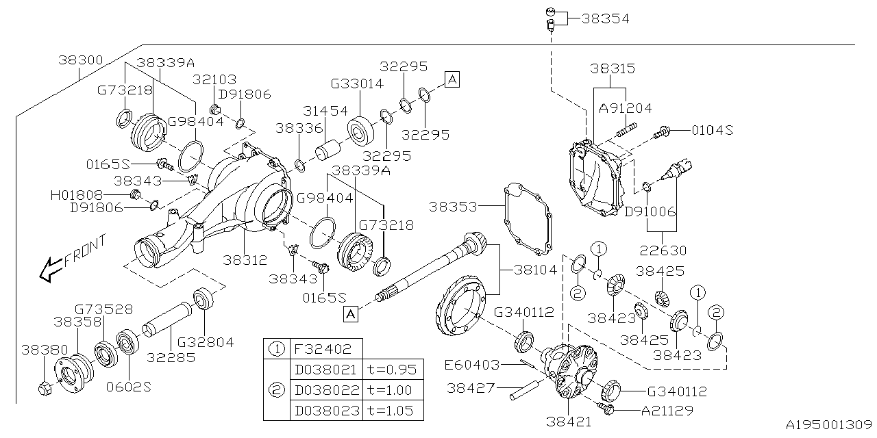 Diagram DIFFERENTIAL (INDIVIDUAL) for your 2002 Subaru Impreza   