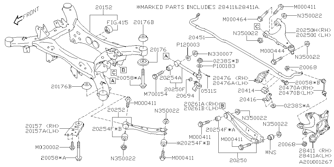 Diagram REAR SUSPENSION for your 2019 Subaru BRZ   