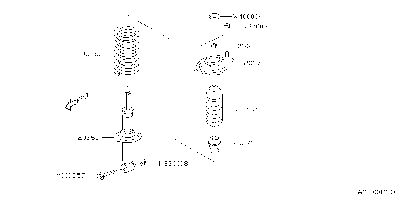 Diagram REAR SHOCK ABSORBER for your 2004 Subaru WRX   