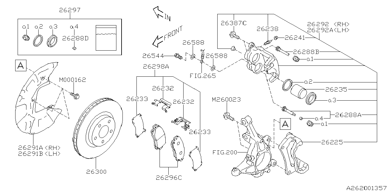 Diagram FRONT BRAKE for your 2023 Subaru Crosstrek  EYESIGHT 