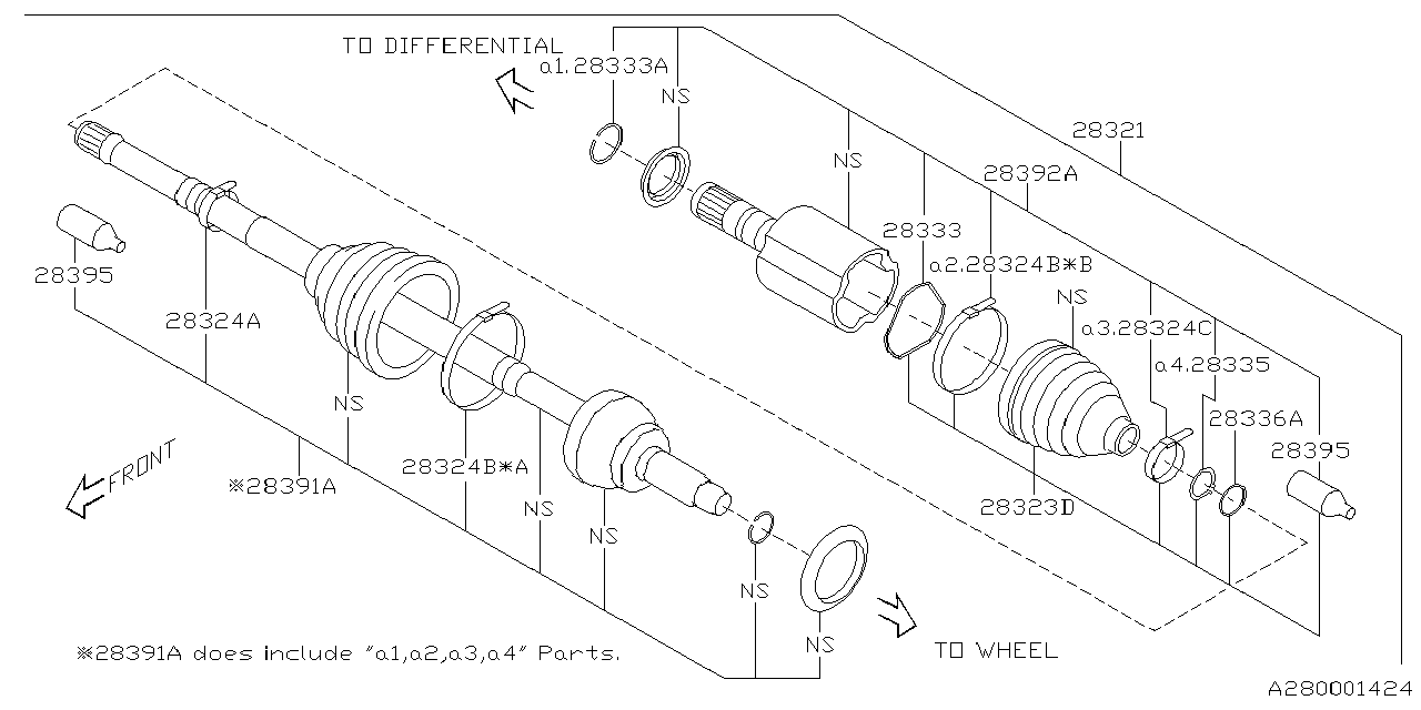 Diagram FRONT AXLE for your 2015 Subaru Impreza   