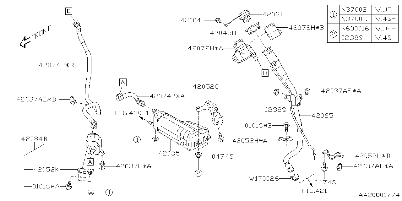 Diagram FUEL PIPING for your 2000 Subaru Impreza  Limited Wagon 