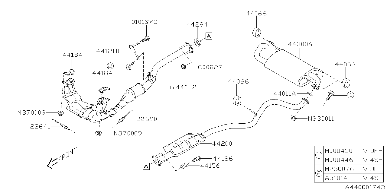 Diagram EXHAUST for your Subaru