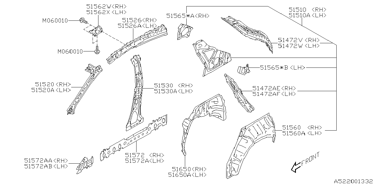 Diagram SIDE PANEL for your 2021 Subaru Forester   